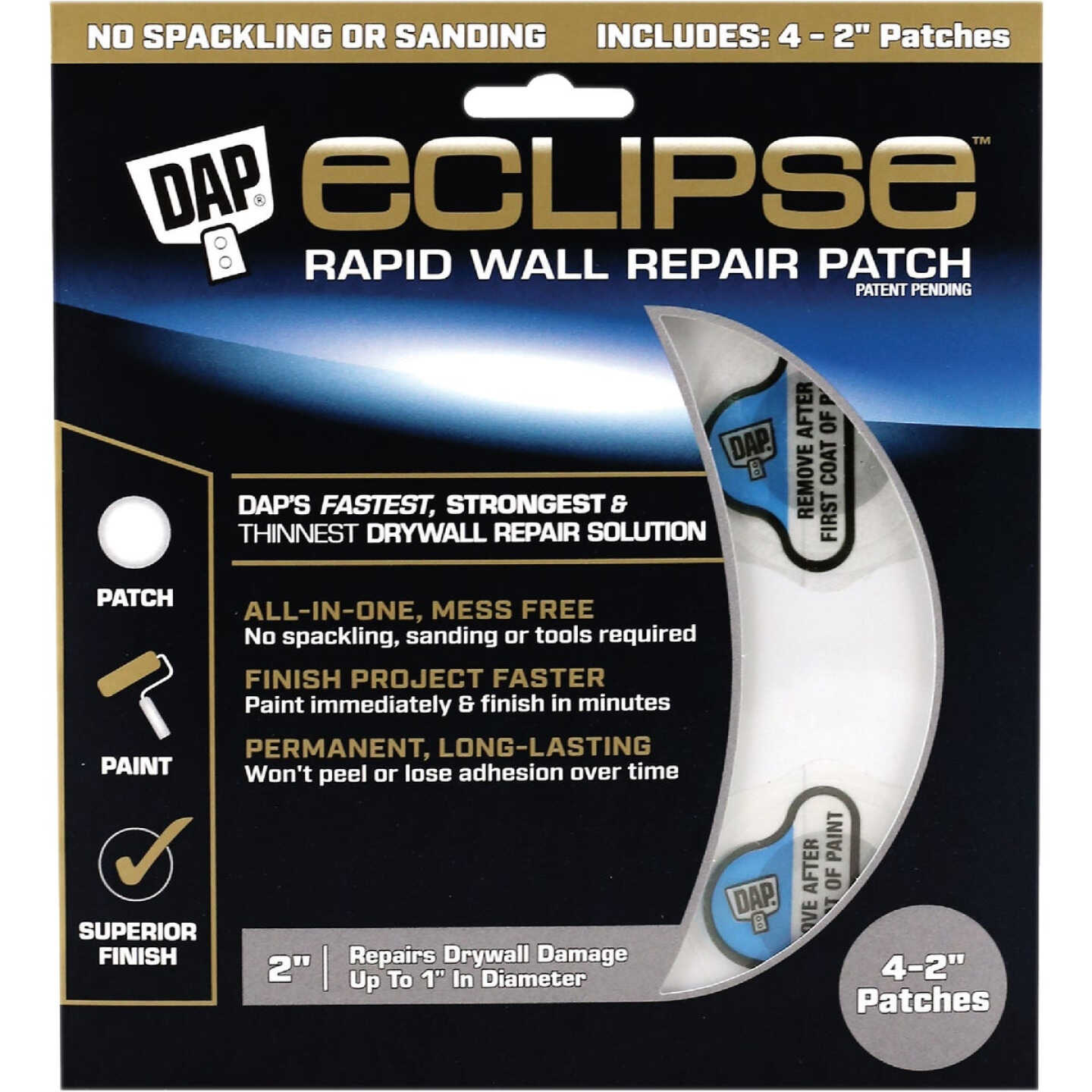 Flash Sale โญ DAP Eclipse 2 In. Rapid Wall Repair Patch ๐งจ 5 Flash Sale โญ DAP Eclipse 2 In. Rapid Wall Repair Patch ๐งจ - Image 3